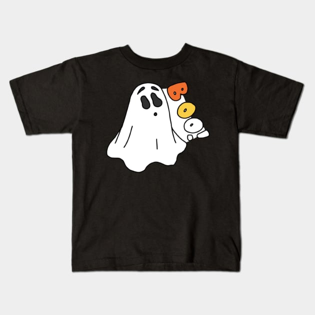 "Boo!" Candy Corn Ghost Kids T-Shirt by ReverieCompany